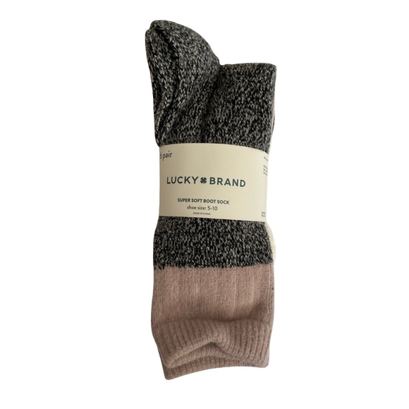 NWT Lucky Brand Super Soft Boot Socks | 6 Pairs | Shoe Sizes 5 - 10 - Picture 1 of 4
